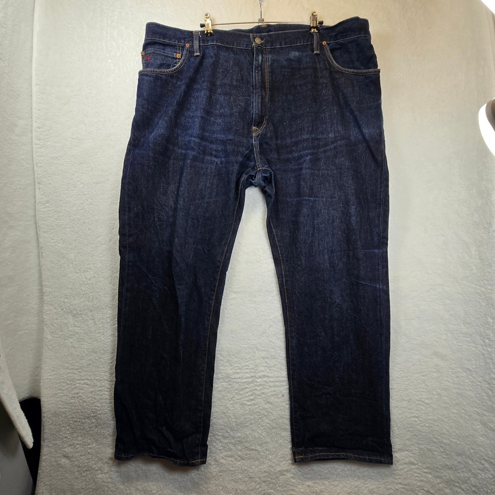 Vintage Y2K Polo Ralph Lauren Jeans Mens 44x32 Dark Straight Fit Dungarees *READ